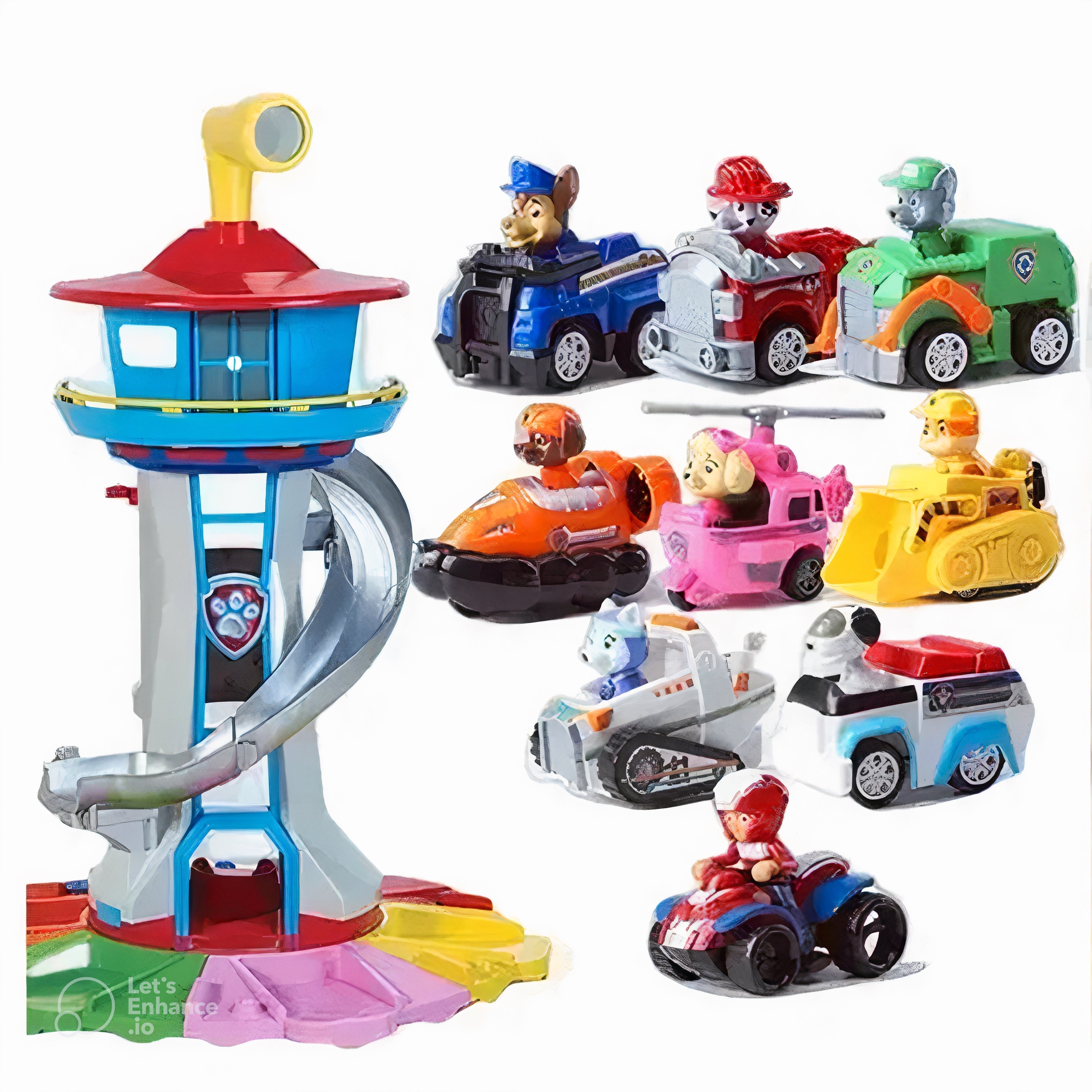Spielzeugauto-Set mit Rutsche und Aussichtsturm