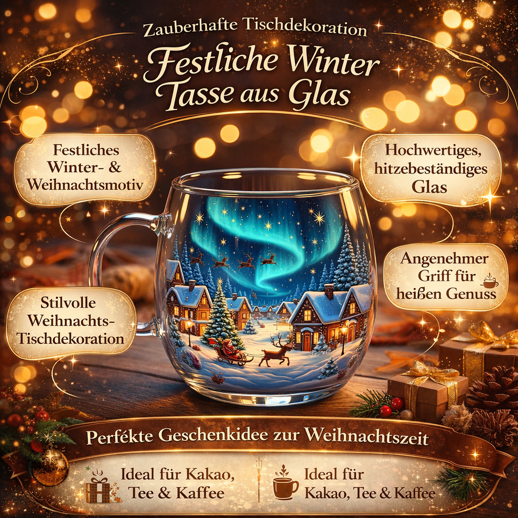 Weihnachtliche Tischdekoration Glasbecher Festliche Wintertasse