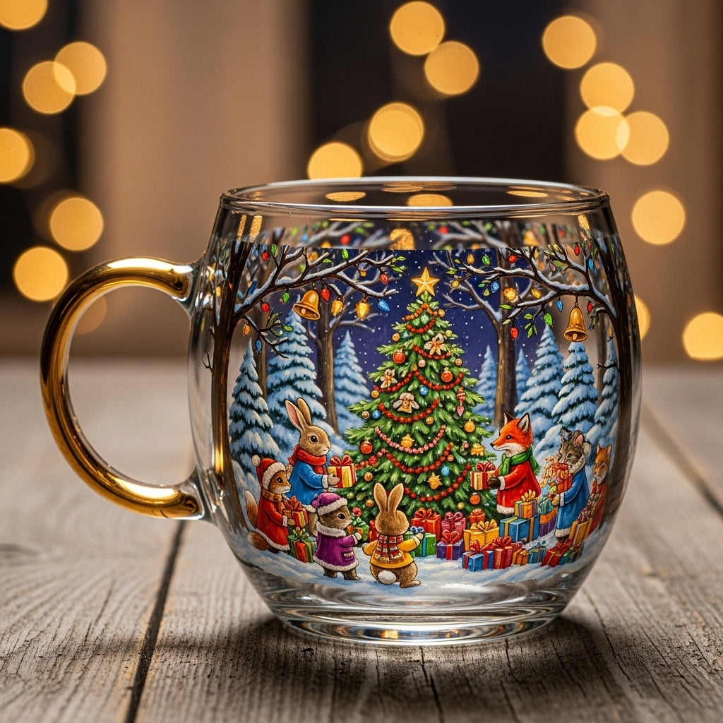 Weihnachtliche Tischdekoration Glasbecher Festliche Wintertasse