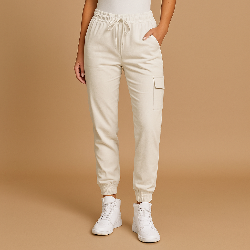Damen Hochgeschnittene Slim Cargo-Hosen
