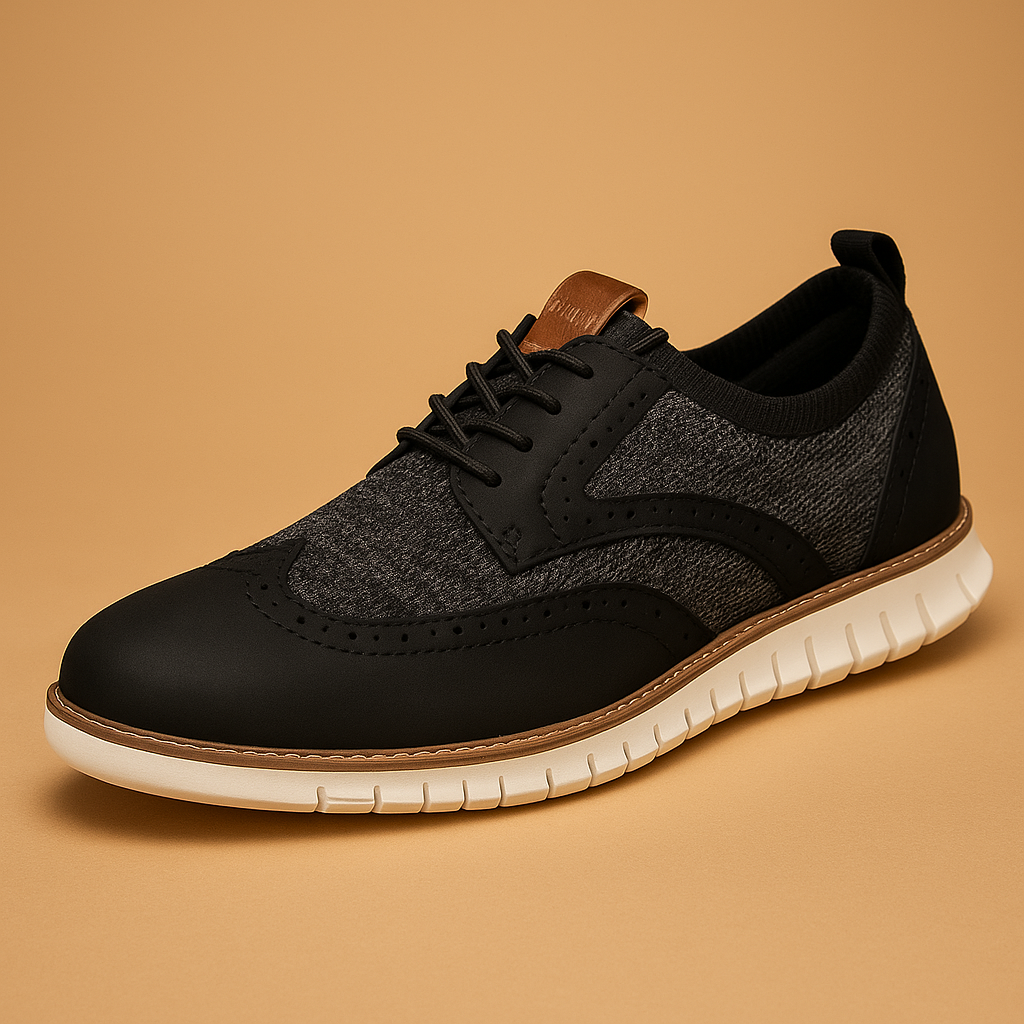 Herren Atmungsaktive Brogue Schnürschuhe – Klassischer Stil mit Modernem Komfort