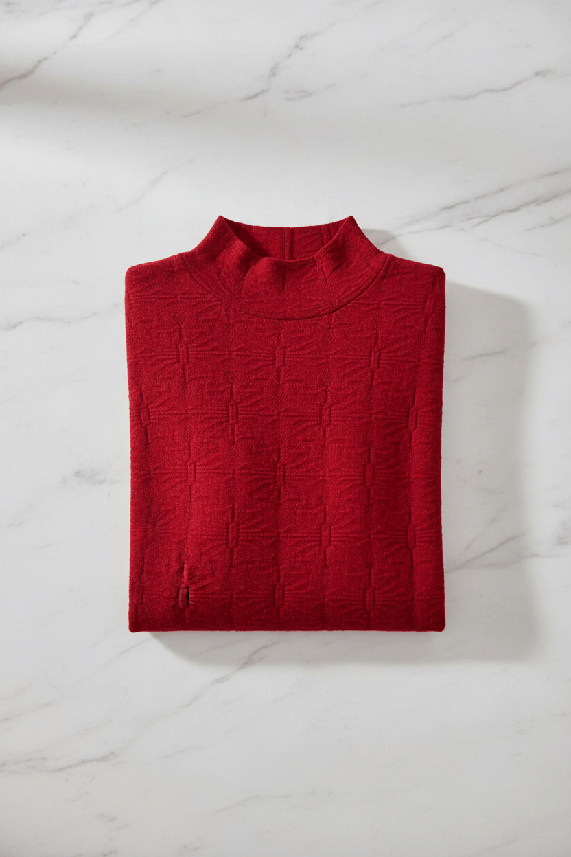 Damen Strukturstrickpullover mit Stehkragen und Slim Fit