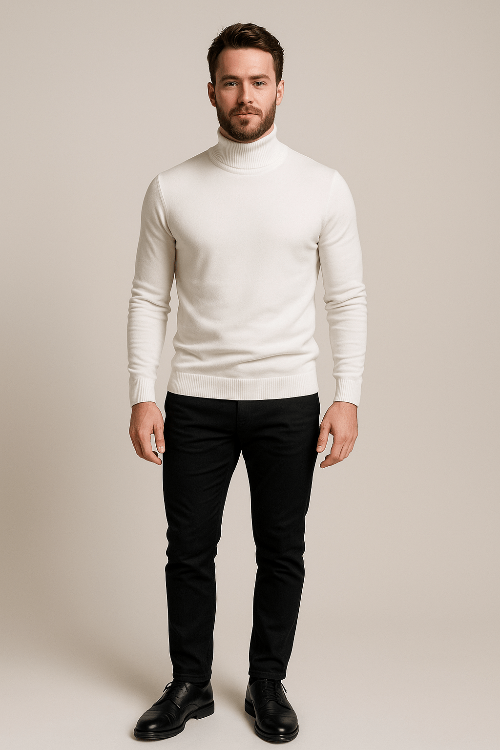 Herren Slim Fit Rollkragenpullover – Klassischer Strickpullover