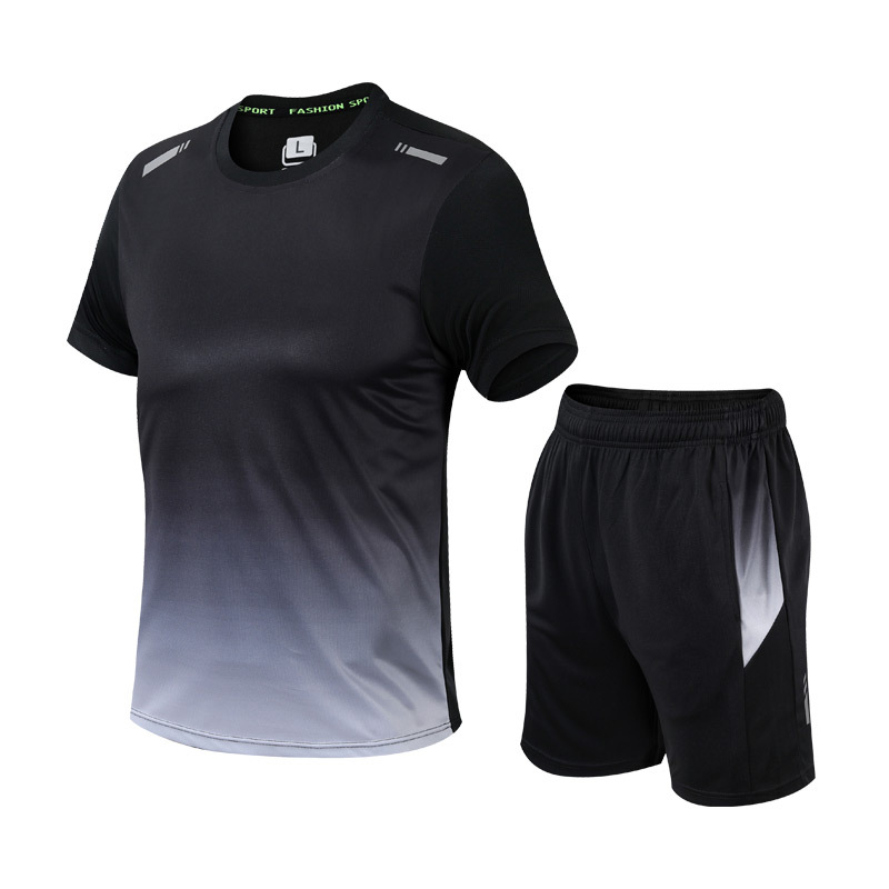 Zweiteiliges Sportbekleidungsset für Herren mit Farbverlauf und optimaler Bewegungsfreiheit