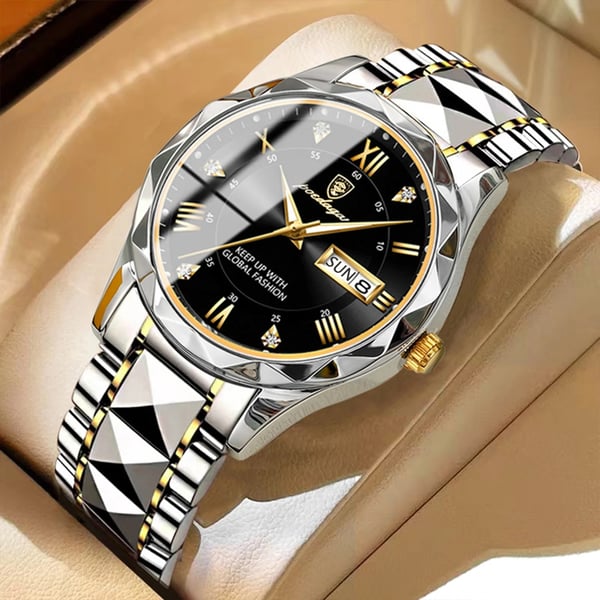Ripob Modell 615 | Luxuriöse Herrenarmbanduhr | Japanisches MIYOTA Quarzwerk | Gehäuse aus 316L Edelstahl | Hardlex Kristallglas | 3 ATM wasserdicht | Leuchtende Indizes & Datum