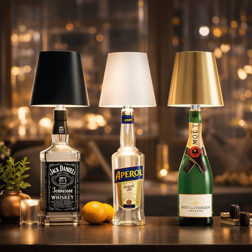Flaschenlicht | Flasche als Tischlampe | Wiederaufladbare Tischleuchte | Flaschenverschluss | LumiBottle