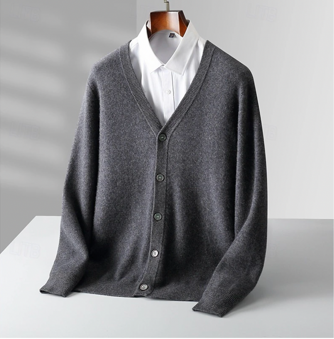 Herren Button-Up Cardigan mit klassischem V-Ausschnitt – Bequeme Passform