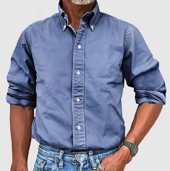 Herren Langarmhemd | Smart Casual Button-Up mit sauberem, modernem Stil