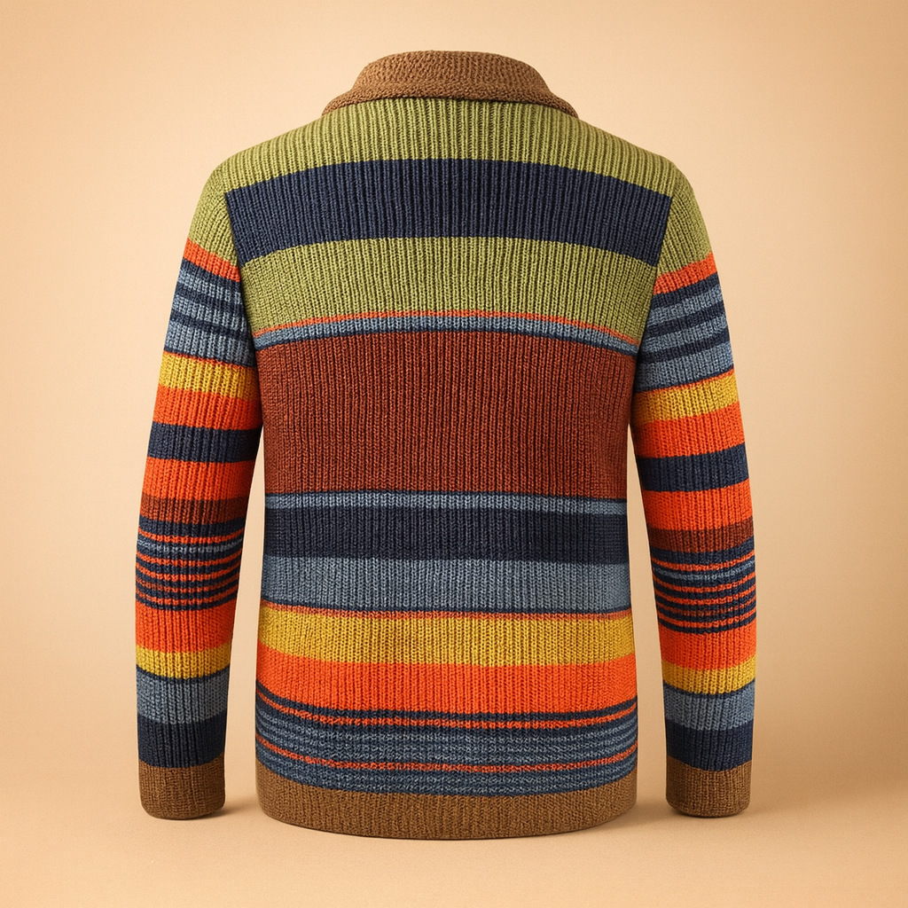 Herren Chunky Strickcardigan mit Knöpfen – Vintage-Stil
