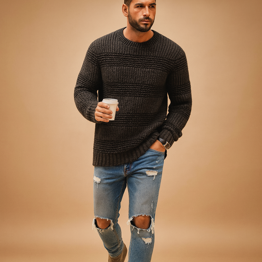 Herren Fair Isle Pullover – Strickpullover im nordischen Winterstil