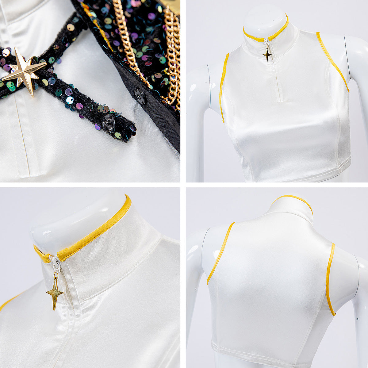 Glitzerkostüm Damen Schwarz Gold