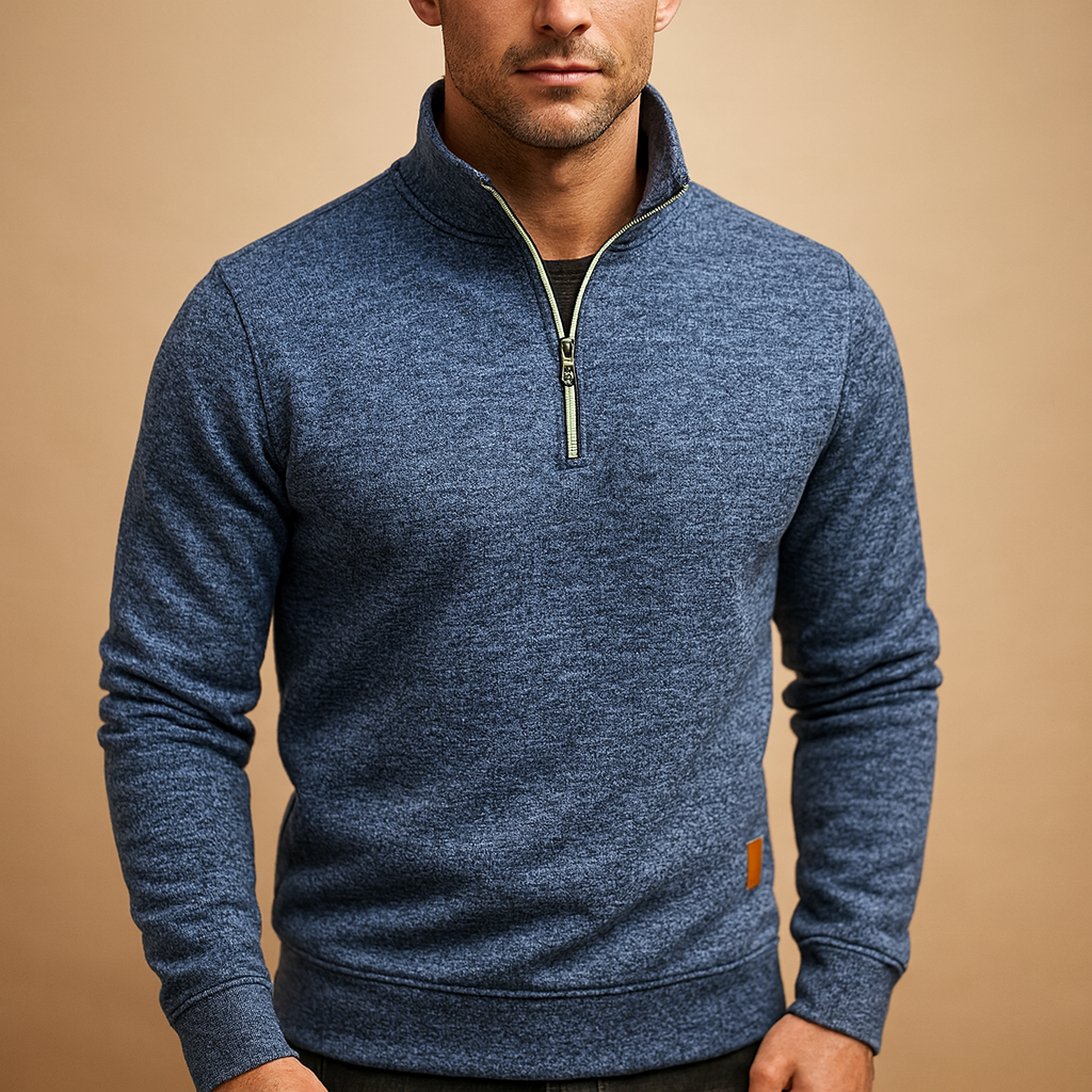 Herren Zip-Pullover mit bequemer Passform und modernem Look