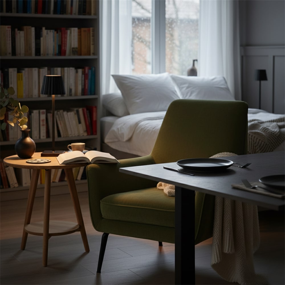 Drahtlose Tischlampe | Lampe für das Wohnzimmer | Moderne Tischleuchte mit Akku | VelaLume