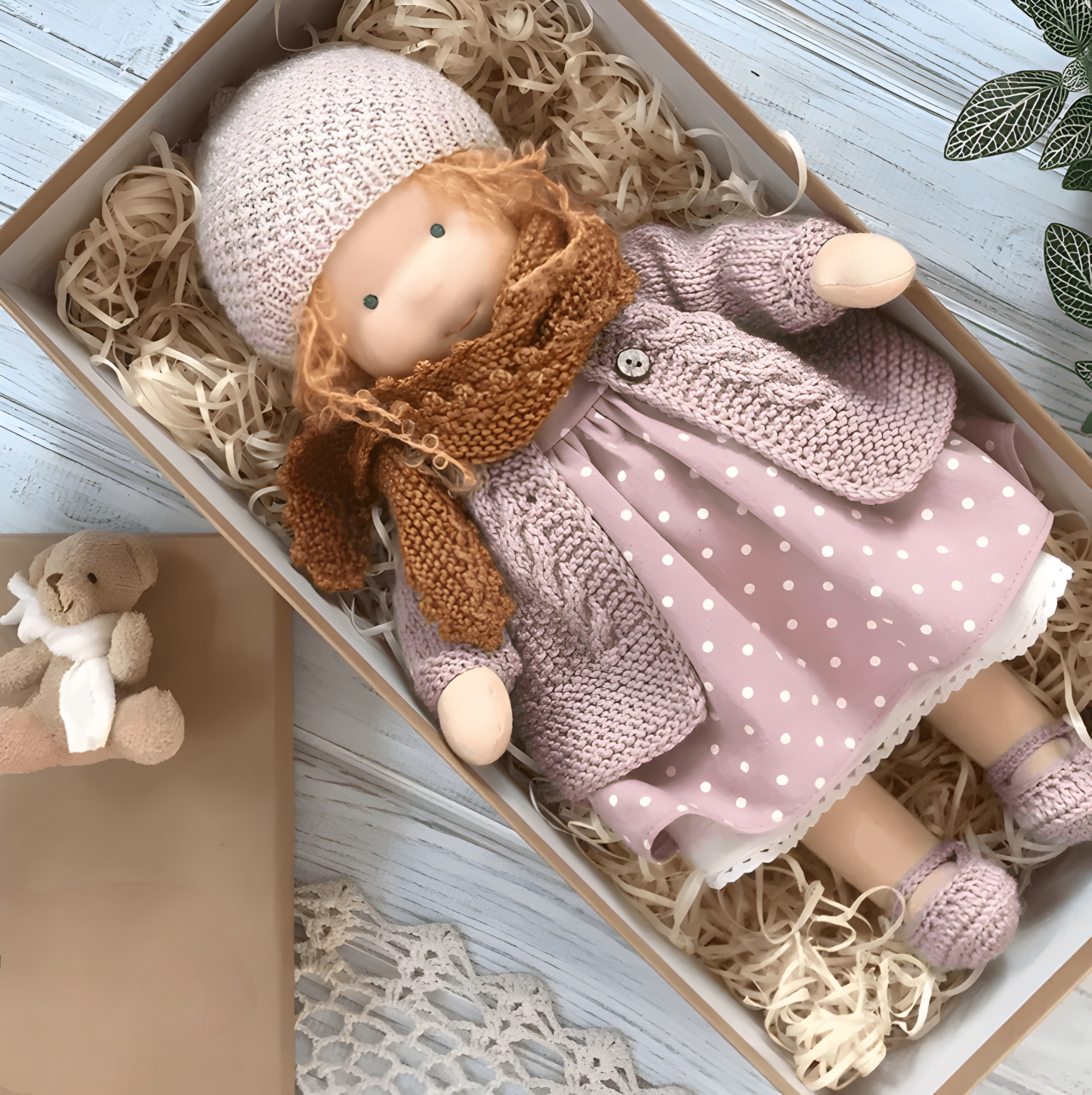 Handgemachte Stoffpuppe Weiches Baumwollspielzeug