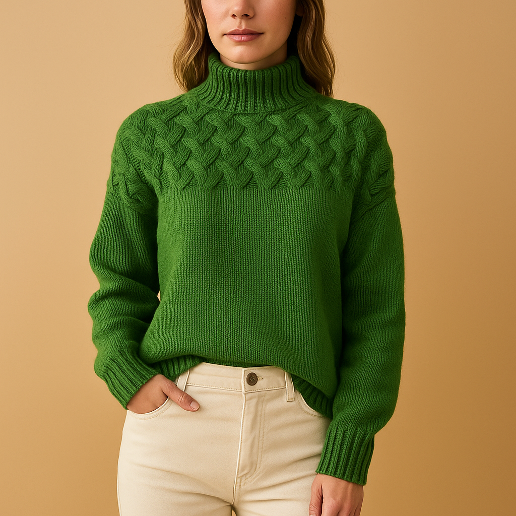 Damen Strickrollkragenpullover mit weicher Textur