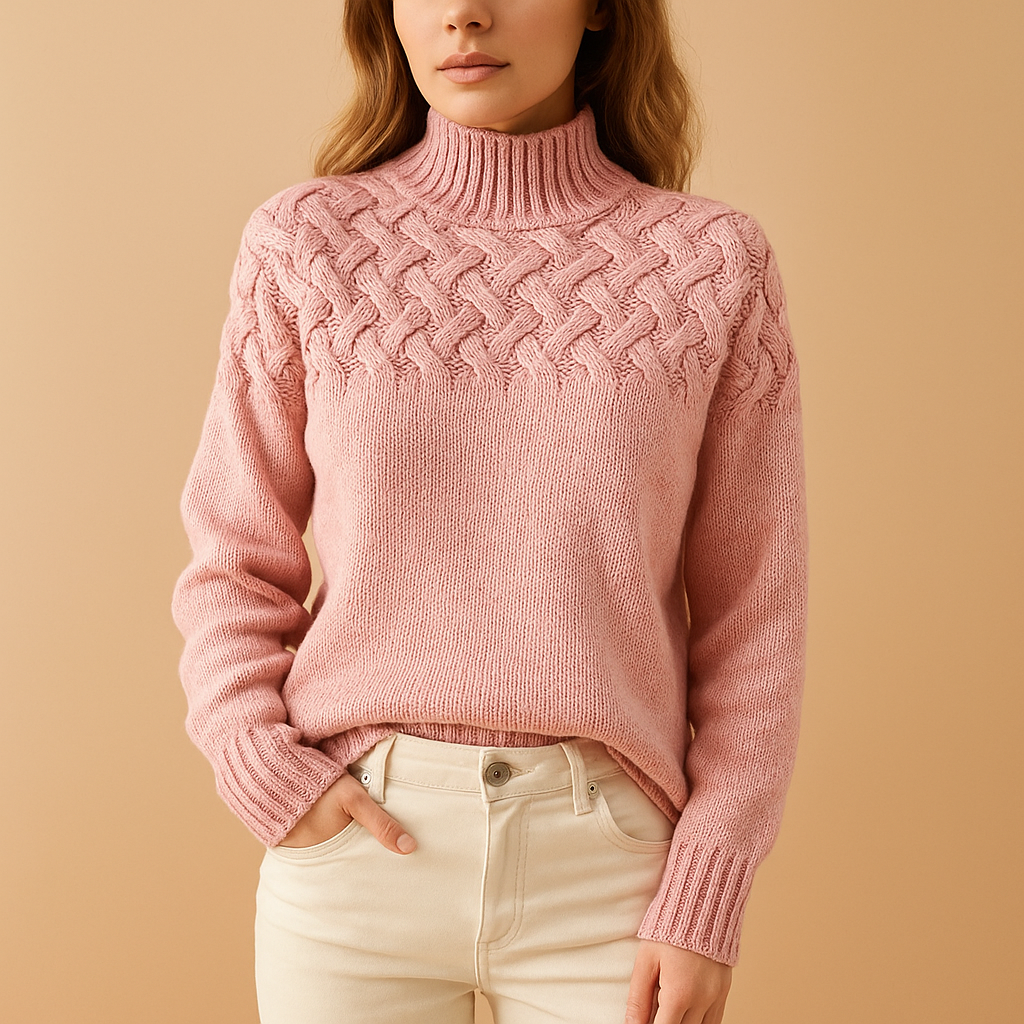 Damen Strickrollkragenpullover mit weicher Textur