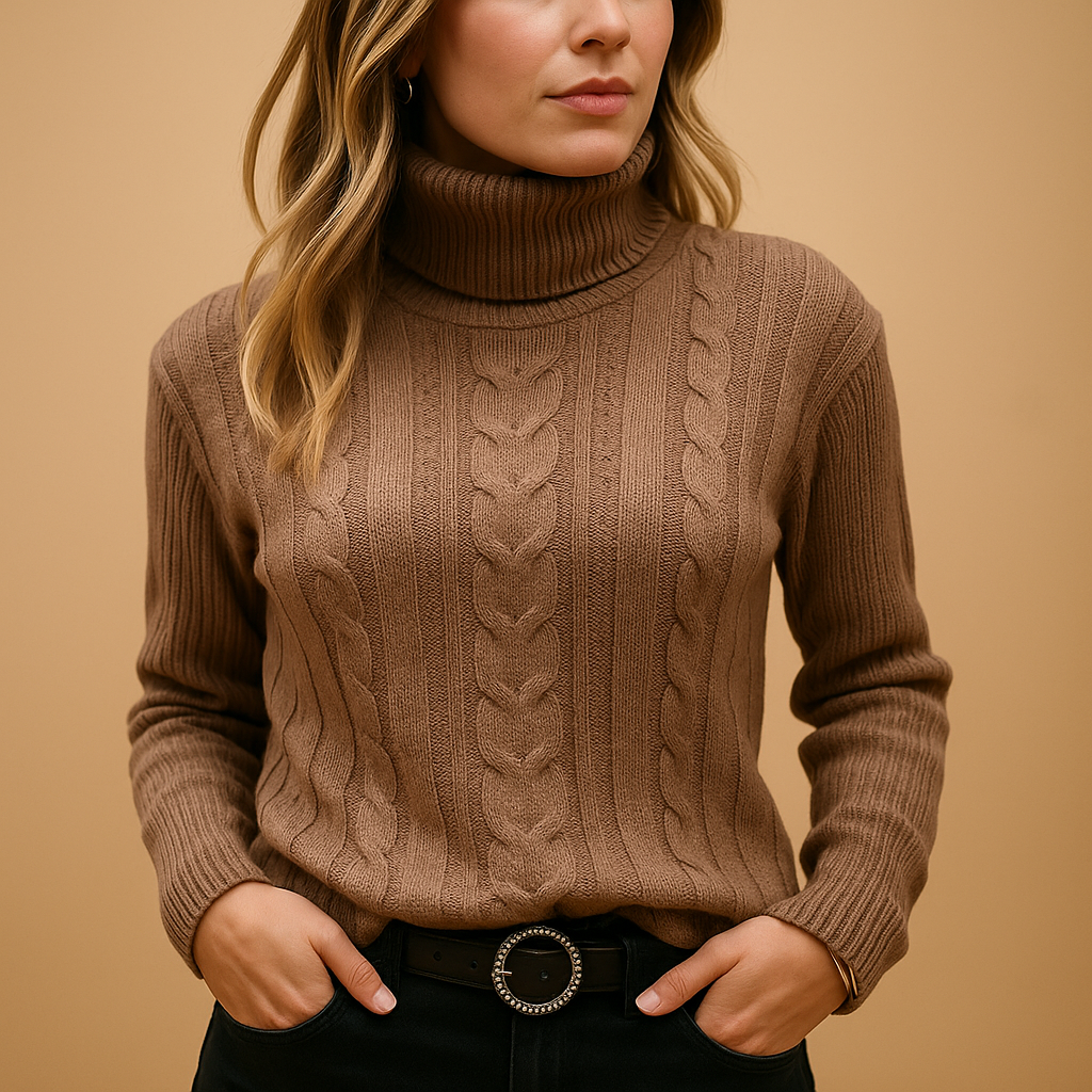 Damen Leichter Rollkragenpullover – Weiches Strickoberteil