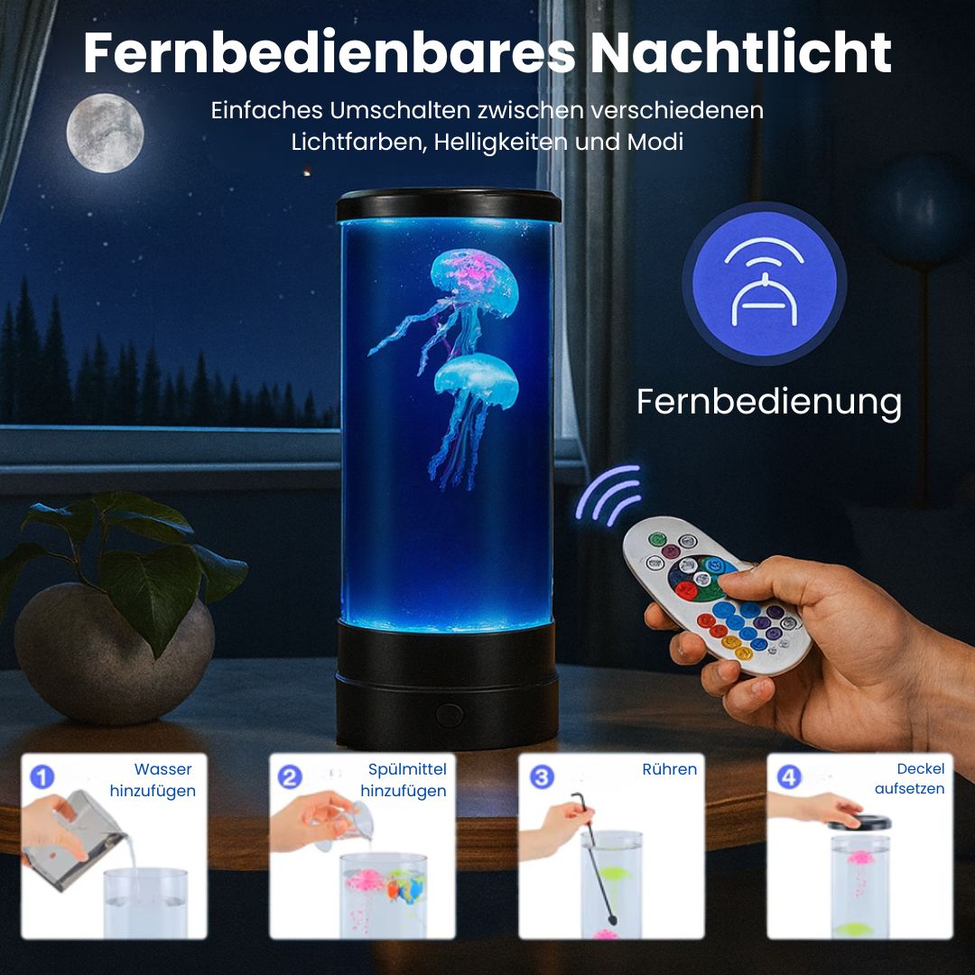 LED Nachttischlampe | Schreibtischlampe mit Quallen-Effekt | Tischlicht | LightWave