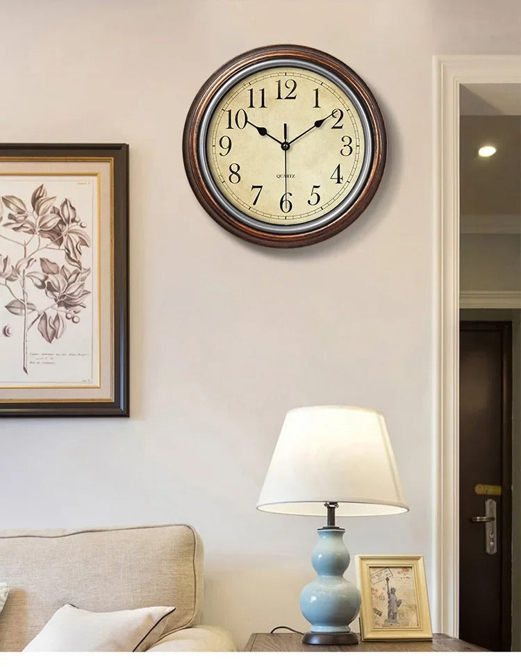 HoutTijd Classic Wanduhr – Stilvolle Holz-Uhr mit lautloser Bewegung