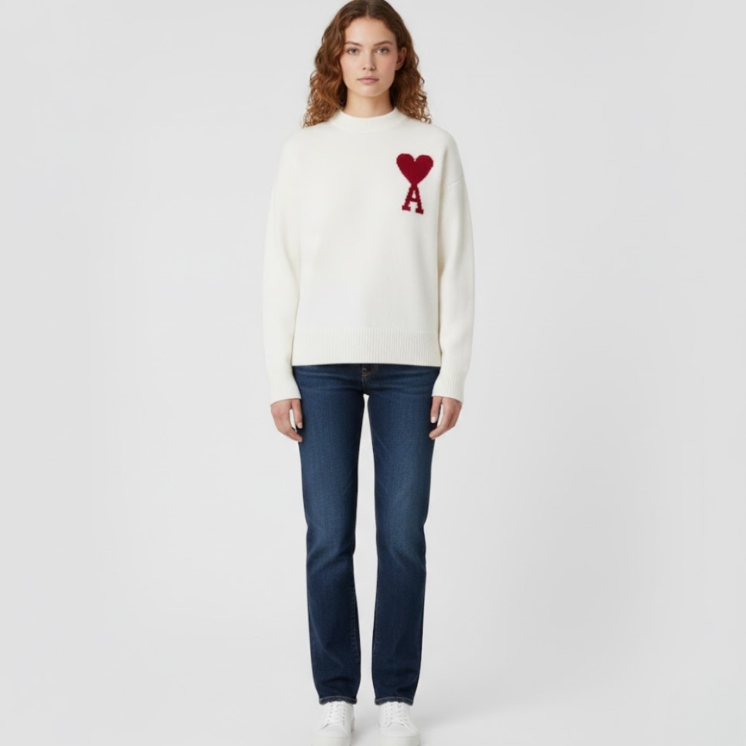 Damen-Pullover mit Herzmotiv – Stil & Komfort