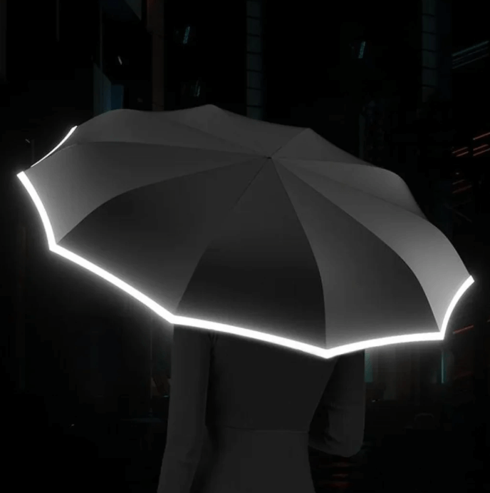 Regenschirm mit Reflektoren | Sturmfest & Langlebig | Schirmix