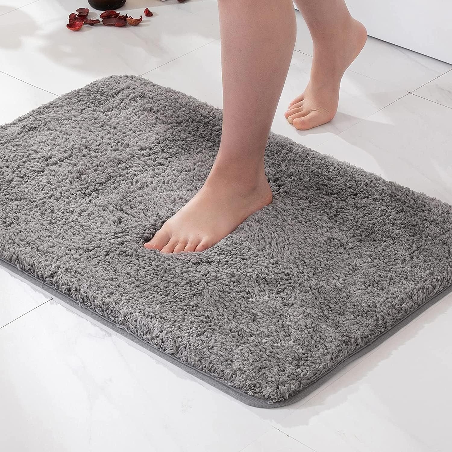 Rutschfeste Badematte | Plüsch-Duschmatte | Waschbarer Badeteppich | Weichlin