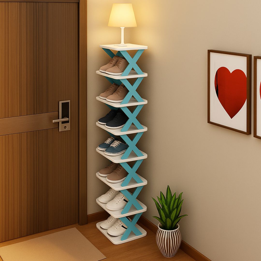 Schmaler Schuhregal | Schlanke Schuhaufbewahrung | Hoch und platzsparend | ShoeTower