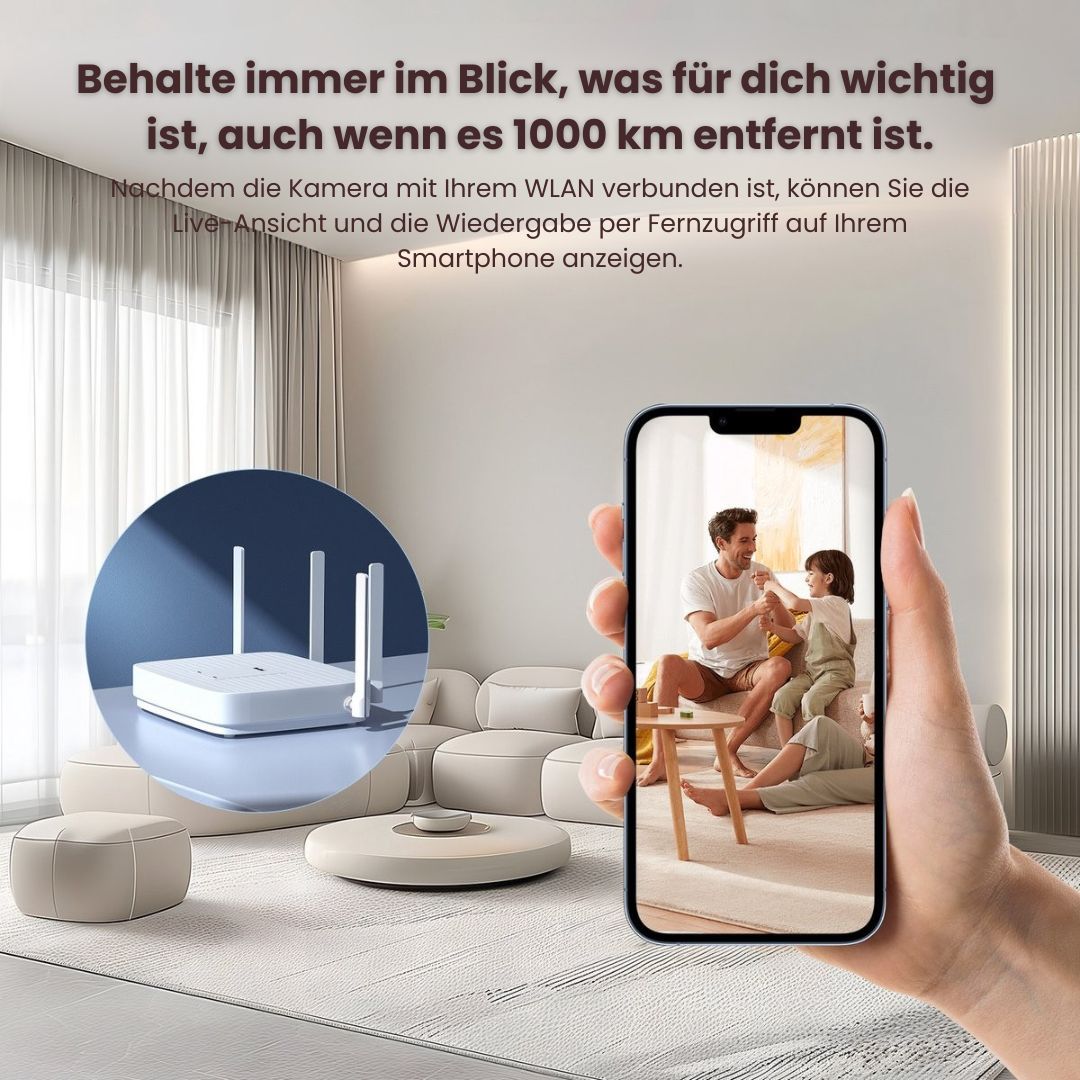 WLAN Überwachungskamera für den Außen- und Innenbereich | Kabellose Mini-Kamera mit Live-Streaming auf Mobilgeräten | SafeView