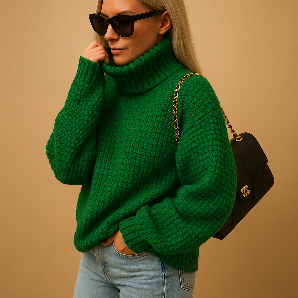 Damen Wollpullover | Warmer Strickpullover mit grober Textur